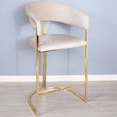 Scaun ALLEGRA - BAR 117cm, auriu cu tapiterie bej